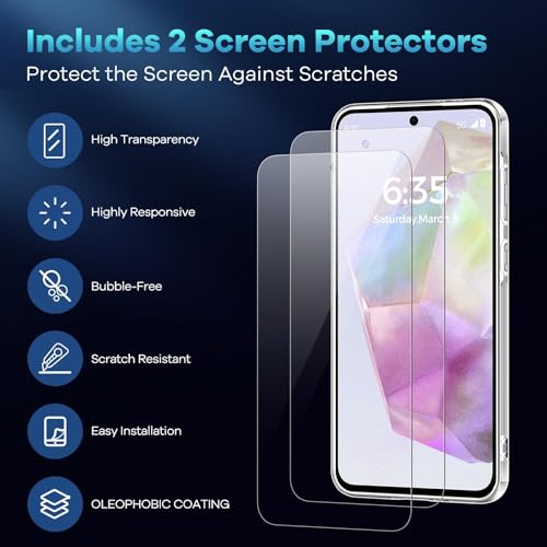 caslord Hülle für Samsung Galaxy A36 5G, 1 Handyhülle mit 2 Stück Hartglas, Weiche TPU Transparent Stoßfest Schutzhülle Durchsichtige… – Ansicht 6