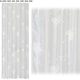 140cm x 245cm JEMIDI Schal mit Schlaufen und Gardinenband- Pusteblume 140cm x 245cm Universalband/Kräuselband Aufhängung Vorhang Gardine Fenster Deko Store