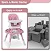 Babyliebe 15-in-1 Baby High Chair, Convertible Highchair for Babies and Toddlers with Activity Center, Booster Seat, Building Block Table, Toddler Chair with Safety Harness, Removable Tray (Pink)