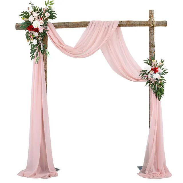 Tenda In Chiffon Per Arco Matrimoniale 4,7mt | Drappeggio Rosa Cipria Per Cerimonie E Feste | Tessuto Leggero Per Decorazioni Sfondo