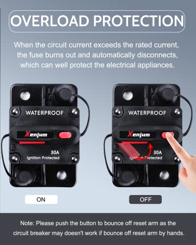 Xenjum 100 Amp Circuit Breaker Kit, Professional Amp Breaker With Fuse Manual Reset Switch For Rv Marine Boat Truck Yacht Battery Trailer Audio System Protection Modification,12-48V Dc, Waterproof #TOP4