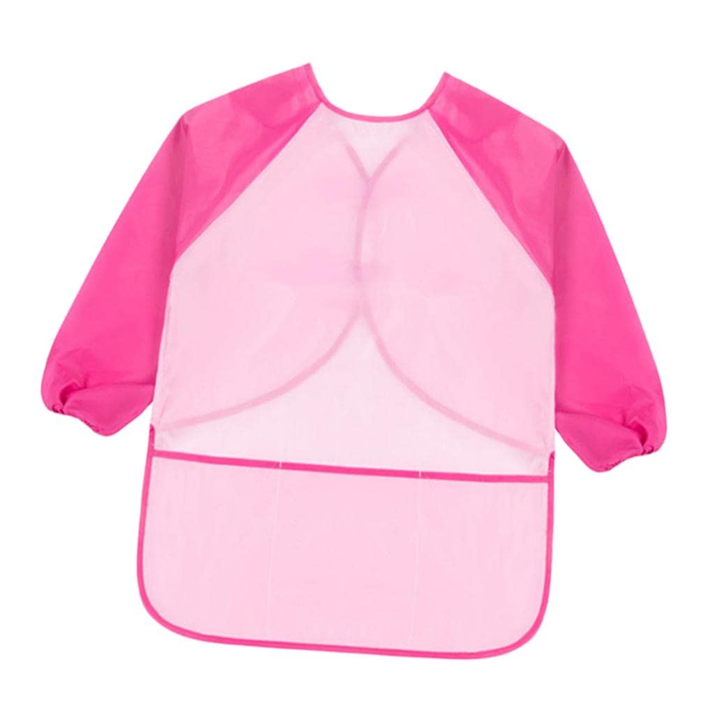 Grembiule per bambini a maniche lunghe per pittura disegno impermeabile grembiule rosa manica M