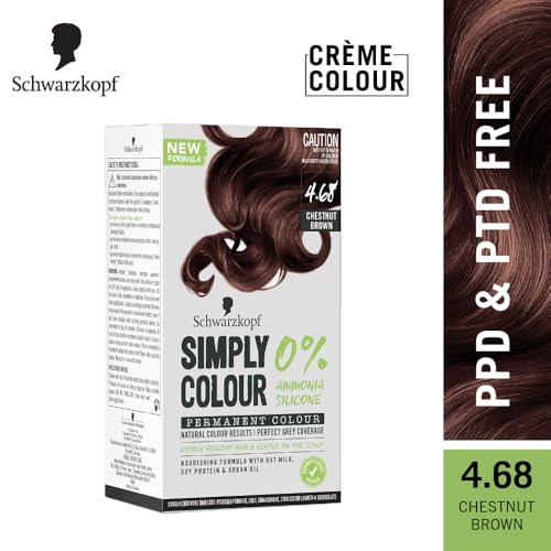 Image of Schwarzkopf Simply Colour Permanent Hair Colour Gentle On Scalp, Upto 100% Grey Coverage, Dermatologist Tested Long-Lasting Nourishing Formula With Argan Oil, 1.0 Natural Black 142.5ml