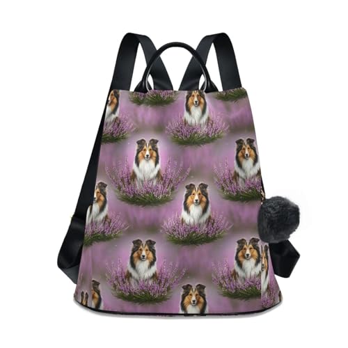 Sac à dos violet motif chiens de berger pour ranger vos affaires avec style