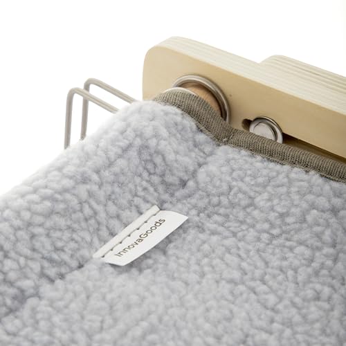 InnovaGoods® Hängende Katzenhängematte, Katzenbett aus Wolle, Kratzfeste Katzenhängematte, kein Kratzen oder Beschädigen von Oberflächen, geeignet für Verschiedene Anwendungen und Räume.