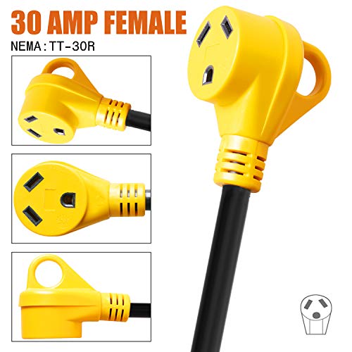 Facon 50Amp Male to 30Amp Female RV Power Cord Adapter, Suitable for 30Amp RV, RV Power Adapter with Easy Handle, RV Electrical Converter Cord Cable, 12Inch Length, for RV, Camper - Image 5
