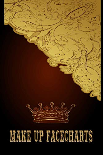 Make up Facecharts: Gesichtsvorlagen zu eintragen von Make Up Looks und den verwendeten Produkten | Deutsche Facecharts | Geschenkidee | Gold Ornamente Edel Krone