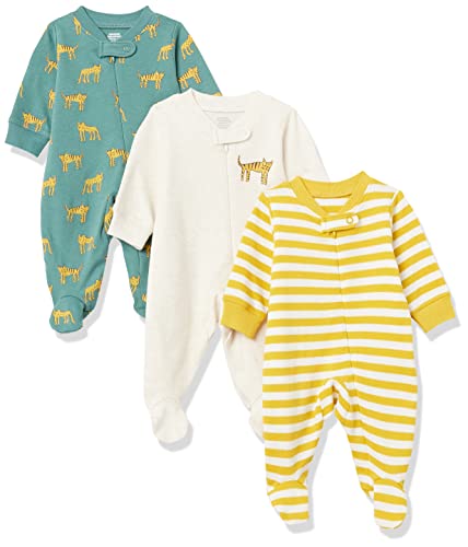 Image of Amazon Essentials Unisex Babies' Footed Zip-Front Sleep and Play, Multipacks