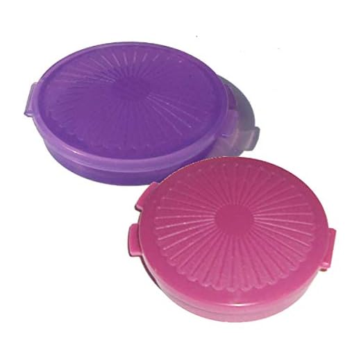 Tupperware Mini Clamshell Pill Keeper Round Pocket Containers Set of 2 Purple