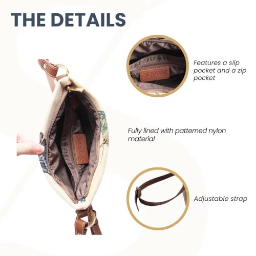 Image of Signare Tapestry Crossbody Bag Sling Shoulder Purse for Women