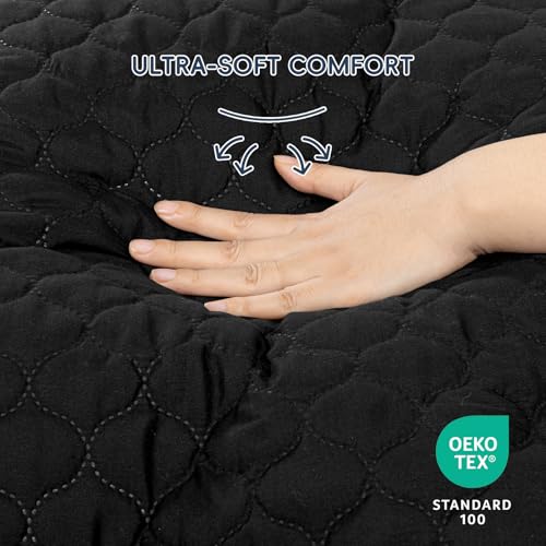 Image of david's kids 2 Pack 38''x25'' Waterproof Mini Crib Mattress Protector, Fitted Pack N Play, Playard and Mini Crib Mattresses, Ultra Soft Breathable Pad Cover for Boys Girls Neutral, Black