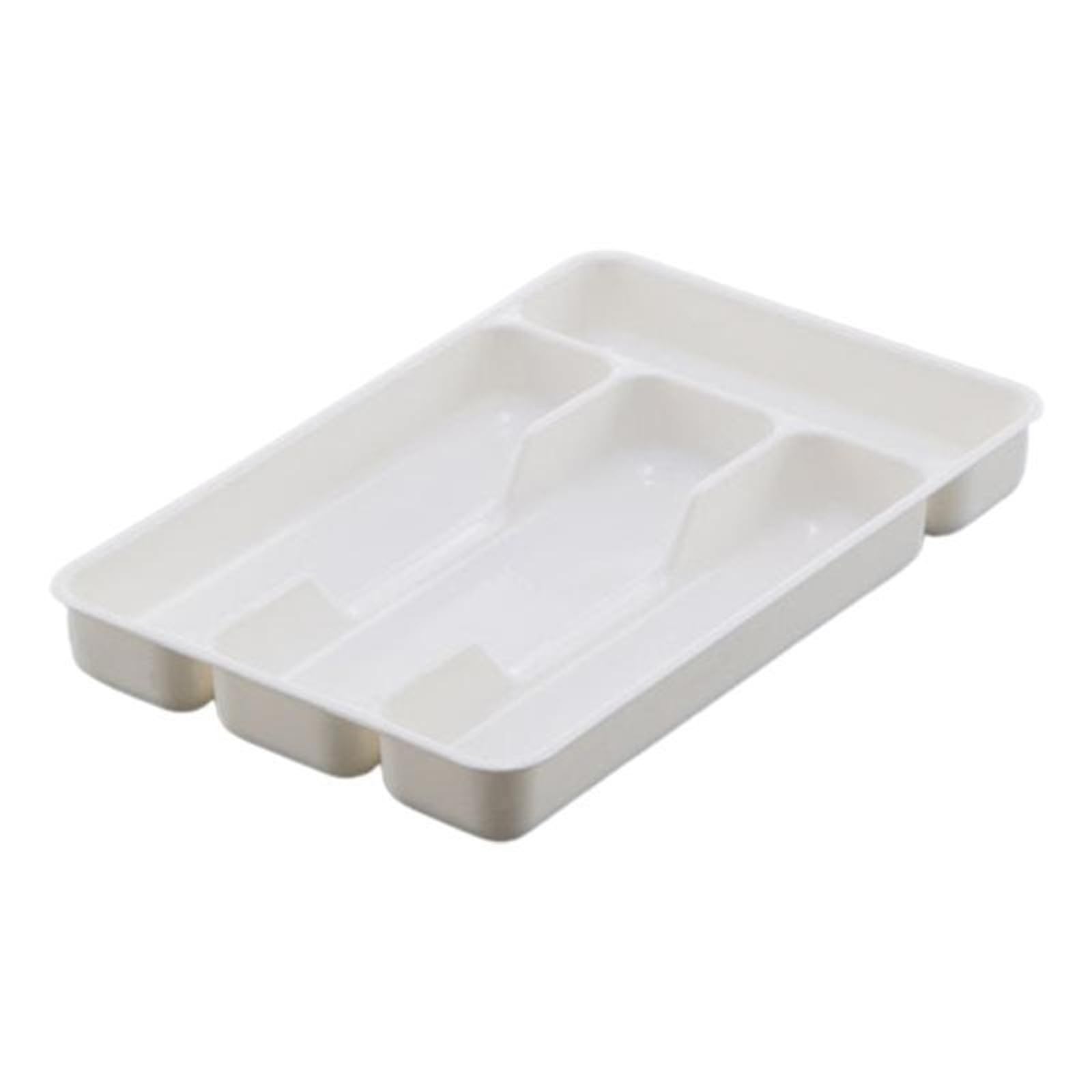 UBOHUZ 2PCS Kitchen Tools Drawer Organizer Tray Spoon Forks Cutlery Separation Finishing Rack Storage Box for Spoons Forks Knives(White)