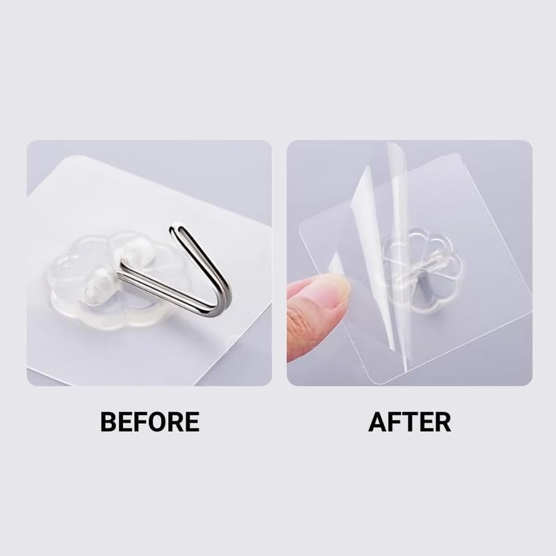 Image of Self-Adhesive Decorative Wall Hooks - Chrome Flower Design, Heavy Duty Hooks for Bathroom, Kitchen, Home & Office - No Drill Hanging Solution for Keys, Towels, Bags & More Pack of -4|Wall |PC-4|A