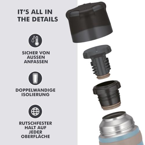 THERMOS MOUNTAIN Thermosflasche 0,90 l, 24 h heiß, arctic blue mat – Ansicht 4