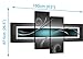 Wallfillers Teal White Grey Modern Abstract Canvas - Multi 4 Part - 62 Inches Wide - 4228