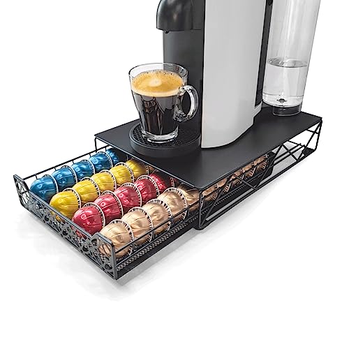 La Mejor Recopilación de Soportes para cápsulas de café los mejores 10. 45 RECAPS Soporte para cápsulas de café, cápsulas de café, organizador de cocina, compatible con Vertuoline Stores, 40 cápsulas, color negro