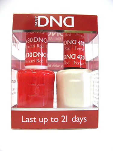 DND Gel & Matching Polish Set #430 - Ferrari Red . Buy 5 any colors get 1 Diamond super fast drying top coat 0.5 oz Free