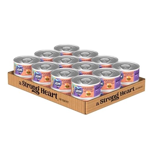 A Strong Heart Wet Dog Food, Bacon Cheeseburger Flavor in Gravy - 5.5 oz Cans (Pack of 24), Made in The USA with Real Beef