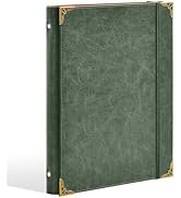 Ovesmusl PU Leather 3 Ring Binder Fits 8.5"x11" Letter Size Paper, 1 Inch Round Ring Binder Holds...
