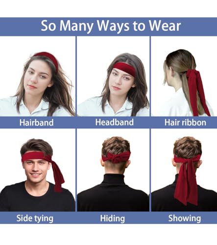 Image of Sport Tie Headbands Tennis Head Tie for Men Women Sports Fans Ninja Soccer Basketball Teams Head Ties Halloween