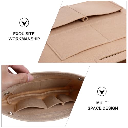 Bolsa de maquillaje grande de fieltro YARNOW con diseño multifuncional y forro resistente 3
