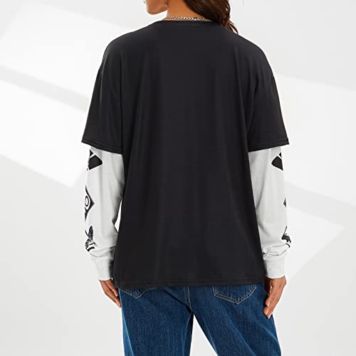 Image of Grunge Clothes for Women Y2K Tops Long Sleeve Fairy Grunge Aesthetic Shirts Teen Girls Vintage Graphic Tees Fall