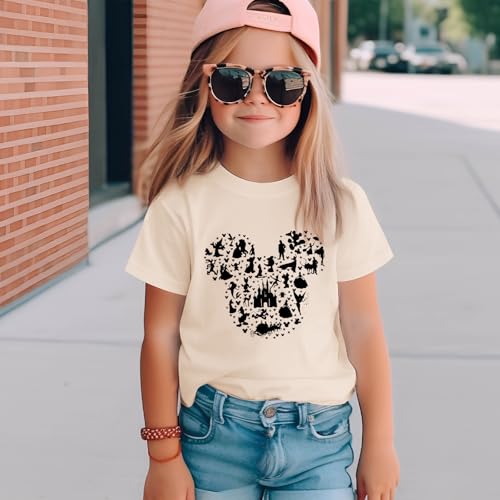 Image of Castle Fairy Shirt for Girls Cute Graphic Tee Kids Toddler Holiday Vacation T Shirts Trip Short Sleeves Summer Tops