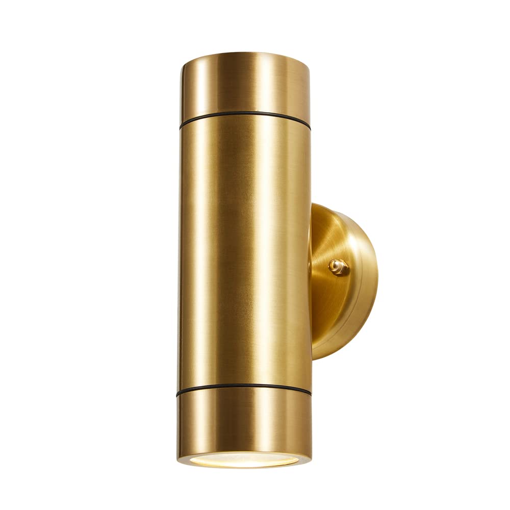 Litecraft Brass Talon Up & Down Outdoor Ip54 Rated Garden Wall Light