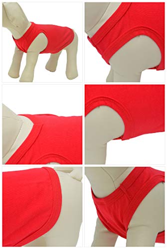 2018 Pet Clothes Dog Clothing Blank T-Shirt Tanks Top Vests For Small Middle Large Size Dogs 100% Cotton Dog Summer Vest Classic (S, Red) #TOP2