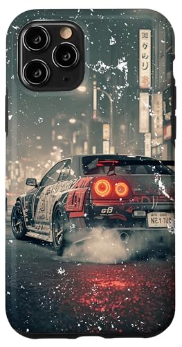 Vintage Distress JDM Drift Race Cars Tokyo Street Racing Art Case for iPhone 11 Pro