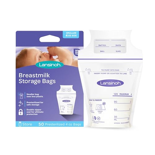 Lansinoh Breastmilk Storage Bags, 50 Count, 4 Ounce