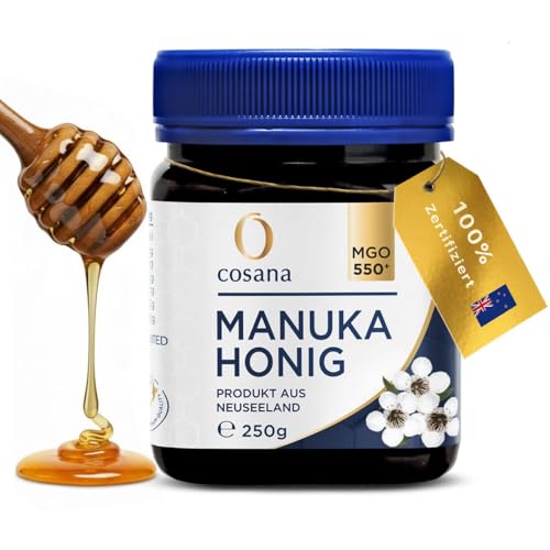 Cosana Manuka Honig 550 MGO + 250g – 100% Pur - Abgefüllt, versiegelt und zertifiziert in Neuseeland