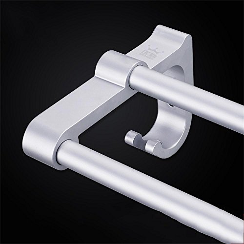 Porte-serviette double barre suspendu avec rack de rangement mural pour douche - 4