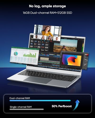 Image of Cloud Silver 15.6 inch FHD Laptop Computer 16GB RAM 256GB SSD