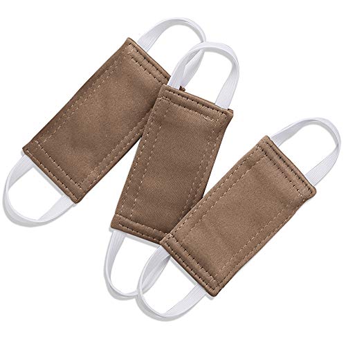 Image of PONY DANCE Baby Door Latch Cover Closer - Nursery Door Silencer with Strong Elastic Straps, Thick Solid Cushion for Noise Reduction, Prevents Slamming, 3 Pieces, 4W x 2L Inches, Mocha