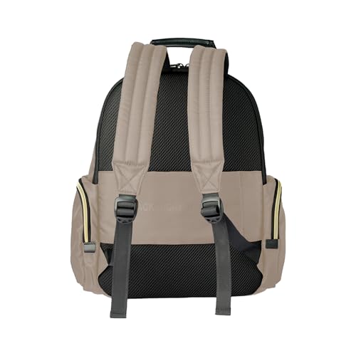 Image of Kenneth Cole REACTION Madison Square Lightweight Hardside Chevron Expandable Spinner Luggage, Taupe, 2-Piece (20 inch Carry On + Sophie Backpack), Kenneth Cole Reaction Women's Madison Square Hardside