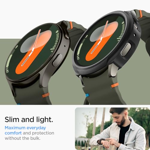 Spigen Liquid Air Designed for Samsung Galaxy Watch 7 40mm Case Flexible Lightweight TPU Cover (2024) - Matte Black by Spigen - Image 6