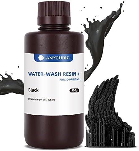 ANYCUBIC Upgraded Water Washable 3D Printer Resin, 405nm LCD UV-Curing Photopolymer Resin with High Precision and Low Shrinkage for 8K Capable LCD/DLP/SLA 3D Printing(Grey,1kg)