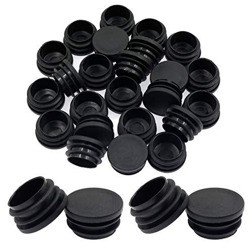 suiwotin Round Plastic Plug, 32mm (1 1/4 Inch), Black, 24PCS