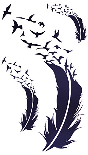 Cokohappy 10 Sheets Tiny Temporary Tattoo Feather Bird For Men Women #TOP4