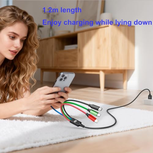 Multi Charging Cable 4ft 2Pack 4 in 1 Charger Cord,Dual Tyep-C Rapid Cable - image 6