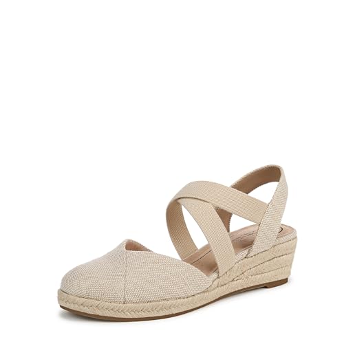 LifeStride Womens Kimball Espadrille Wedge Sandal Natural/Gold 9.5 M