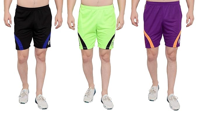 Image of DIA A DIA Men's Polycotton Running Sports Gym Shorts Pack of 3