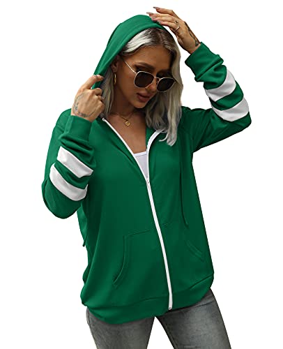 Bofell Hoodies For Women Zip Up Long Sleeve Lightweight Sweatshirts With Pocket Holiday Green S #TOP3