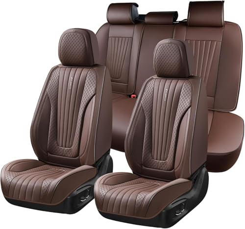 Image of FLORICH Car Seat Covers, Premium Leatherette Car Seat Covers Front Seats, Waterproof Nappa Leather Seat Protectors, Breathable Car Seat Cushion for Most Sedans Cars SUV Trucks, Coffee