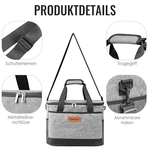 Kühltasche 33L+14h Kühlung Thermoisoliert Tragbar Groß Picknicktasche