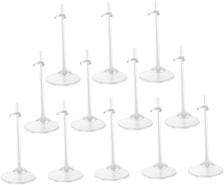Ciieeo 12 Pçs Suporte De Exibição Transparente Suporte De Plástico Prateleiras Transparentes Suporte De Boneca De Plástico Suporte De Exibição De Figura Suporte De Suporte De Urso Mini