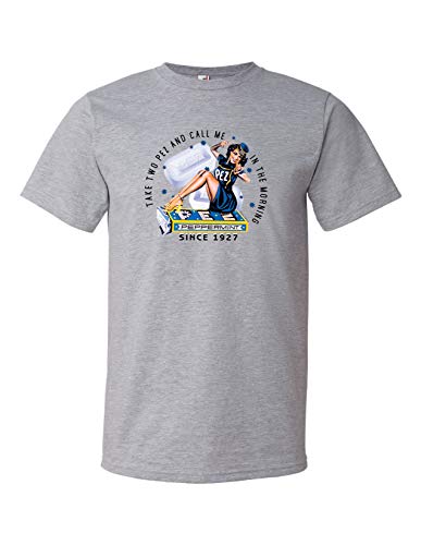 PEZ Candy Vintage Pin Up Girl. Retro 70's. Take Two PEZ and Call Me in The Morning, Unisex, Large Sport Grey