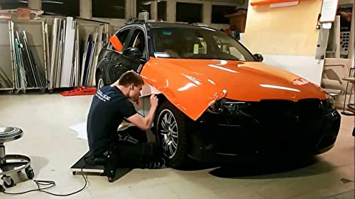 Image of CREON Vinyl Wrap for Car & Bike Self Adhesive Vinyl Wrap Sheet Sticker & Decal Roll Film Auto Car Vehical Air Release (2 feet x 8 feet, Orange Glossy Wrap)