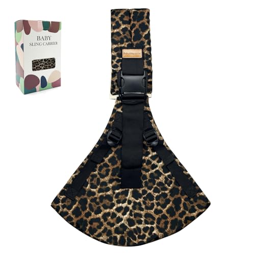Baby Sling Carrier 2026 Baby Carrier Newborn to Toddler Sling Lightweight Baby Carrier Sling with Adjustable Straps Toddler Carrier Wrap for 10-30 lbs (Brown Leopard)